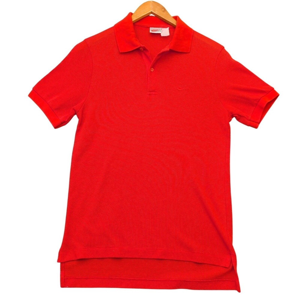 Vintage 90s Nike Red Polo Shirt embroidered Swoosh Golf Men's Mesh